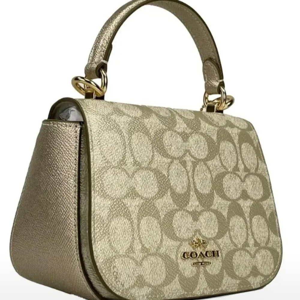 Coach Lysa Top Handle Bag - Champagne - Picture 2 of 10